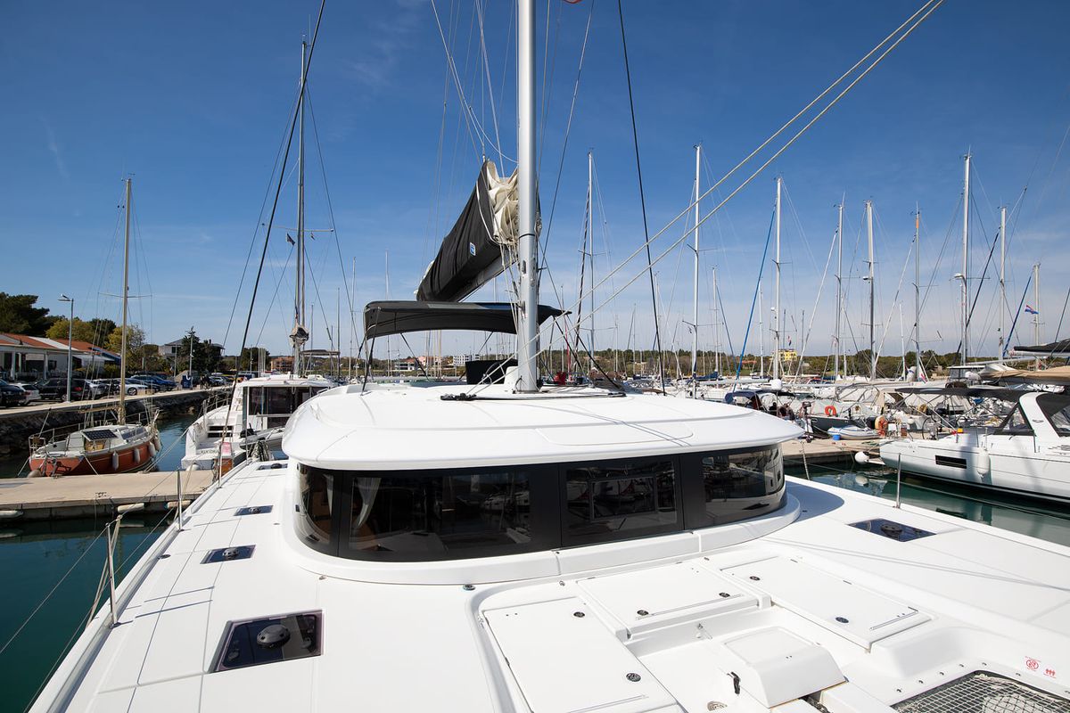 Deck of Long Island, a Lagoon 46 catamaran at Općina Medulin, Croatia