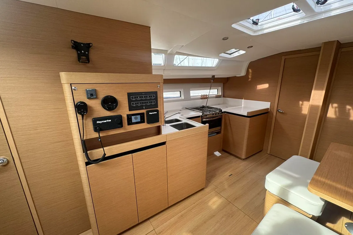 Salon of North Wind 49, a Jeanneau Sun Odyssey 490 sailboat at Keramoti, Greece