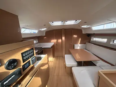Salon of North Wind 49, a Jeanneau Sun Odyssey 490 sailboat at Keramoti, Greece