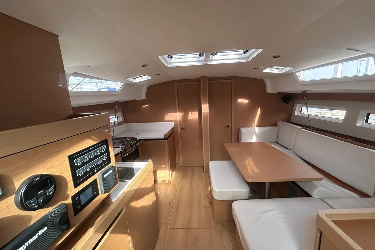 Salon of North Wind 49, a Jeanneau Sun Odyssey 490 sailboat at Keramoti, Greece