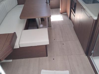Salon of Diana, a Beneteau Oceanis 38.1 sailboat at Punat, Croatia