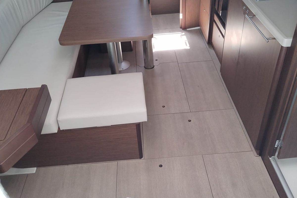 Salon of Diana, a Beneteau Oceanis 38.1 sailboat at Punat, Croatia