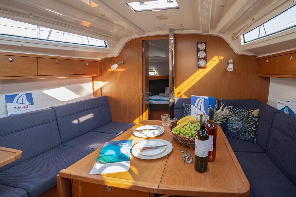 Salon of Marlo, a Bavaria Cruiser 37 sailboat at Athens, Greece