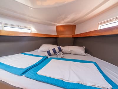 Deck of Marlo, a Bavaria Cruiser 37 sailboat at Athens, Greece