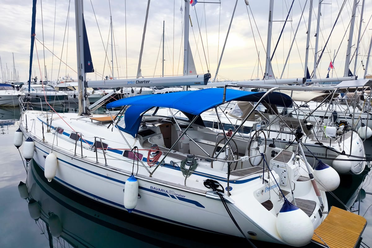 Prominea, a Bavaria 50 Cruiser sailboat at Punat, Croatia