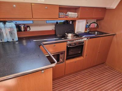 Galley of Fleurie, a Bavaria 45 Cruiser sailboat at Gouvia, Greece