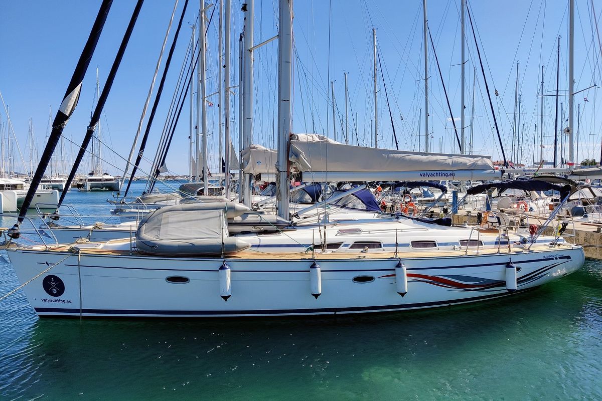Exterior view of Gin & Tonic, a Bavaria 47 Cruiser sailboat at Općina Sukošan, Croatia