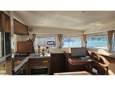 Galley of Mithra, a Lagoon 40 catamaran at Fethiye, Turkey