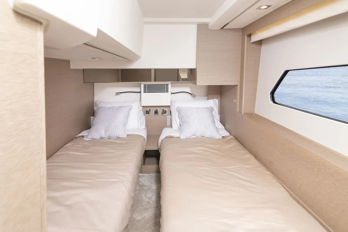 Cabin on Adudu 2, a Jeanneau Prestige 460 Fly yacht at Dubrovnik, Croatia