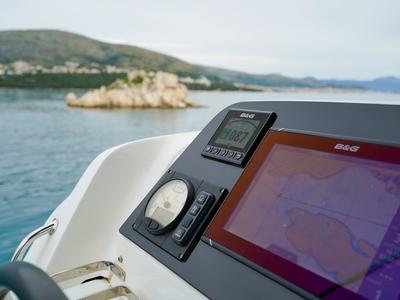 Cockpit of Vesper, a Lagoon 42 catamaran at Seget Donji, Croatia