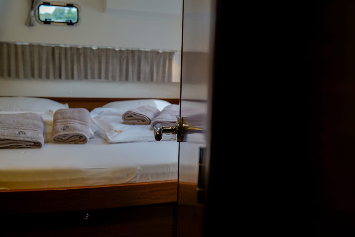 Cabin on Vesper, a Lagoon 42 catamaran at Seget Donji, Croatia