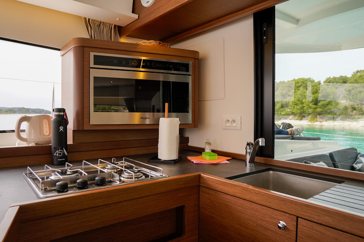 Galley of Vesper, a Lagoon 42 catamaran at Seget Donji, Croatia
