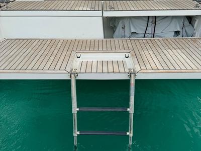 Deck of LUCIA, a Jeanneau Sun Odyssey 410 sailboat at Pylos, Greece
