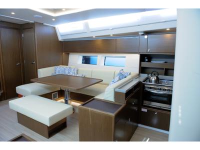 Salon of Friends, a Bavaria C57 sailboat at Municipal Unit of Lefkada, Greece