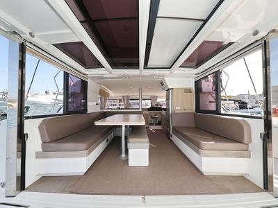 Salon of Escape I, a Bali 4.1 catamaran at Grad Trogir, Croatia