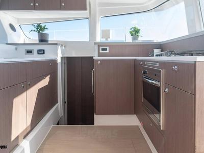Galley of Kos 42.8, a Bali 4.2 catamaran at Athens, Greece