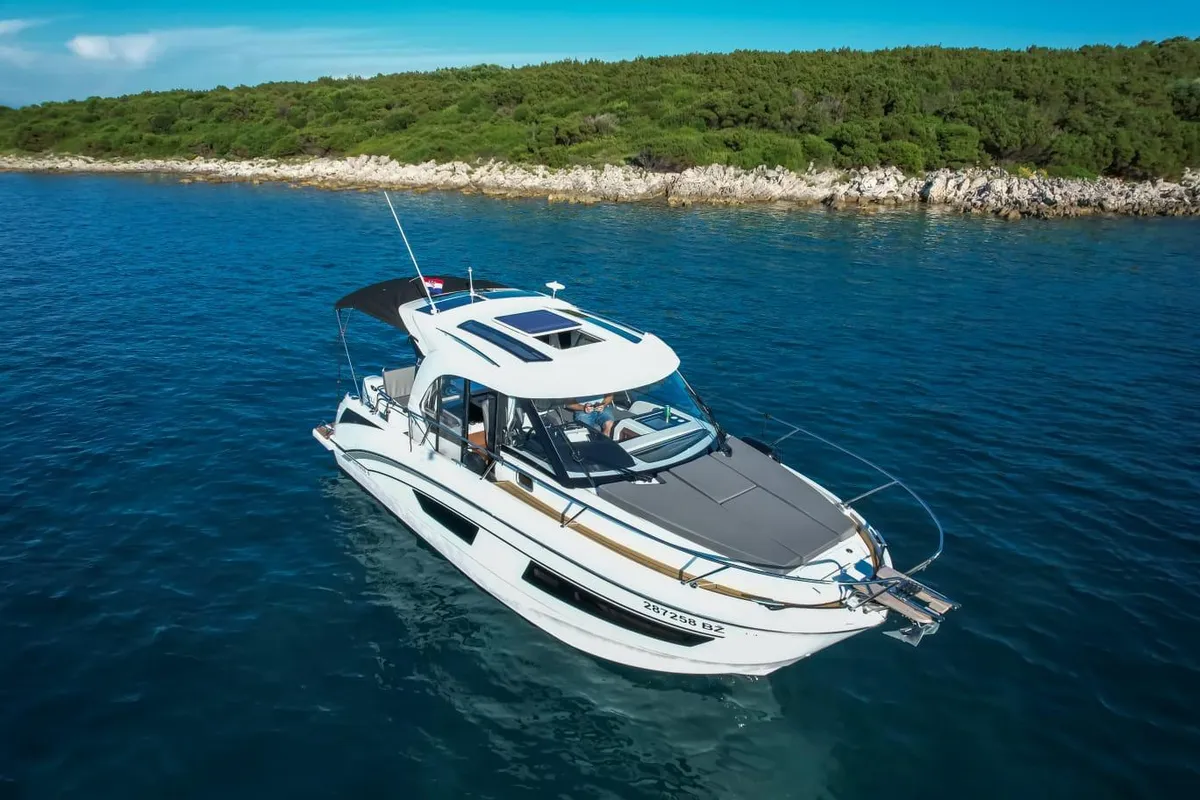 Exterior view of M & N, a Beneteau Antares 9 OB motorboat at Zadar, Croatia
