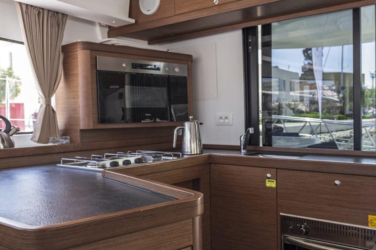 Galley of Orlan, a Lagoon 42 catamaran at Grad Šibenik, Croatia