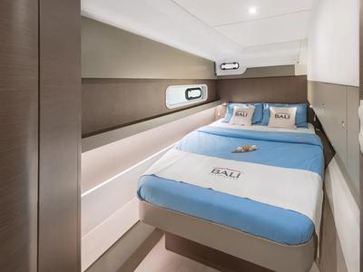 Cabin on Wow, a Bali Catspace catamaran at Capo d'Orlando, Italy