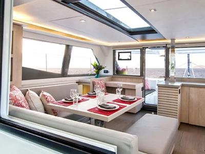 Salon of Sunsail 454L Premium, a Leopard 45 catamaran at Dubrovnik, Croatia