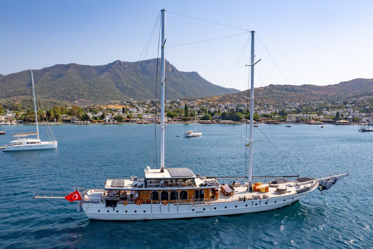 Exterior view of Caustic, a Custom Made Caustic sailboat at Bodrum, Turkey