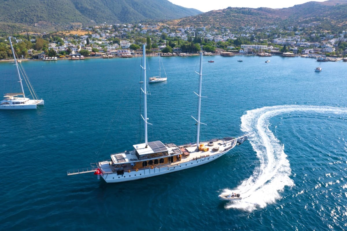 Exterior view of Caustic, a Custom Made Caustic sailboat at Bodrum, Turkey