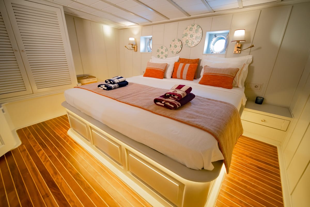 Cabin on Caustic, a Custom Made Caustic sailboat at Bodrum, Turkey