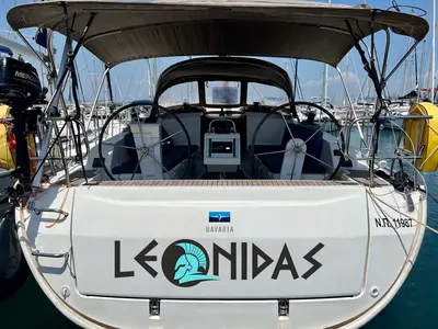 Cockpit of Leonidas, a Bavaria Cruiser 41 sailboat at Lavreotiki Municipal Unit, Greece