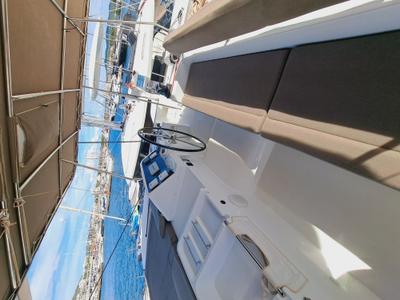 Cockpit of Lluna, a Lagoon 450 catamaran at Sant Antoni de Portmany, Spain
