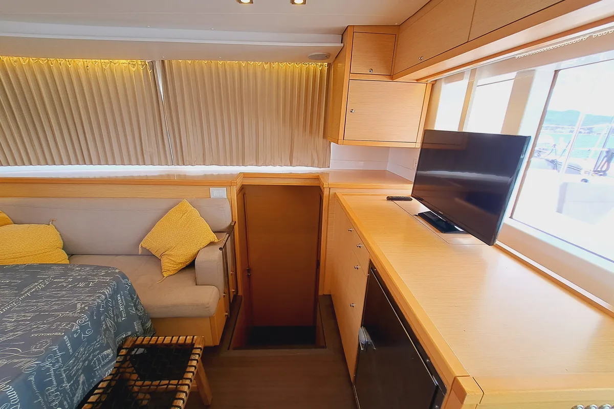Salon of Lluna, a Lagoon 450 catamaran at Sant Antoni de Portmany, Spain