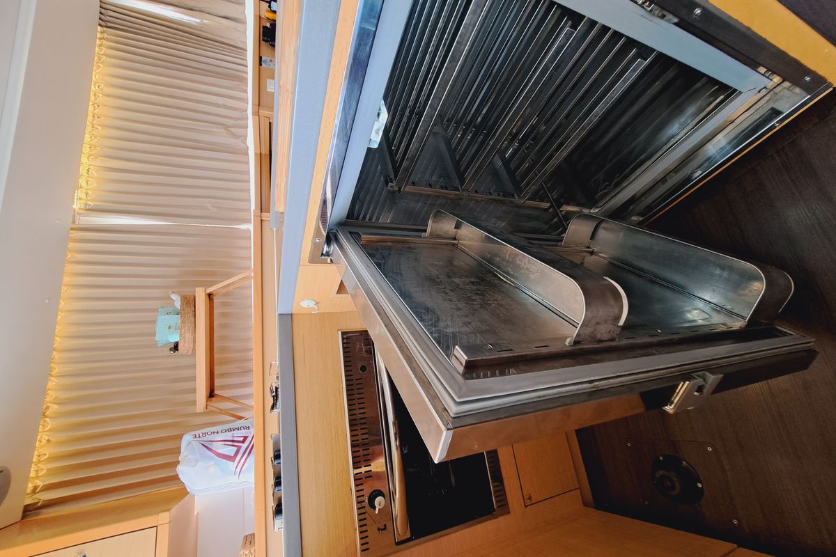 Galley of Lluna, a Lagoon 450 catamaran at Sant Antoni de Portmany, Spain