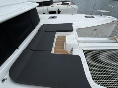 Deck of Astraeus, a Lagoon 46 catamaran at Skiathos, Greece