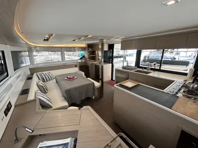 Galley of Astraeus, a Lagoon 46 catamaran at Skiathos, Greece