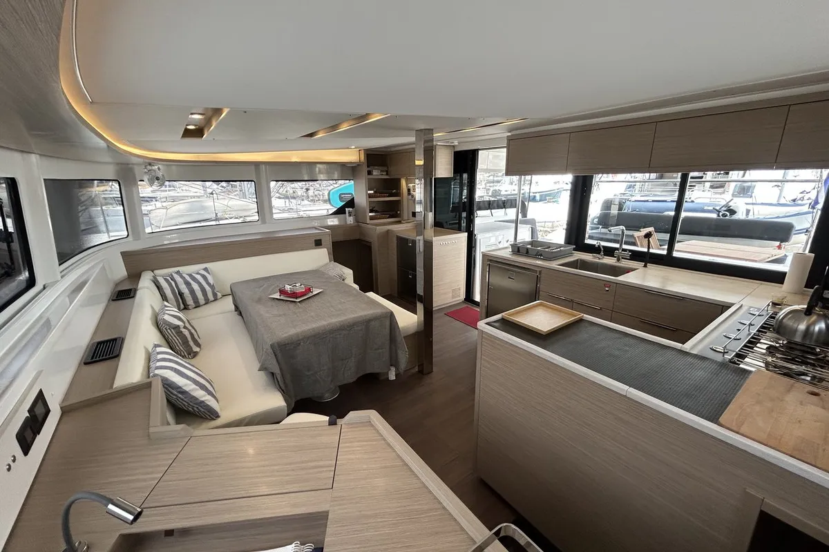 Galley of Astraeus, a Lagoon 46 catamaran at Skiathos, Greece