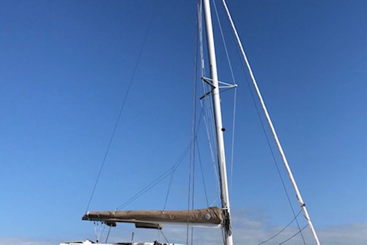Exterior view of Island Life, a Fountaine Pajot Lucia 40 catamaran at Road Town, British Virgin Islands