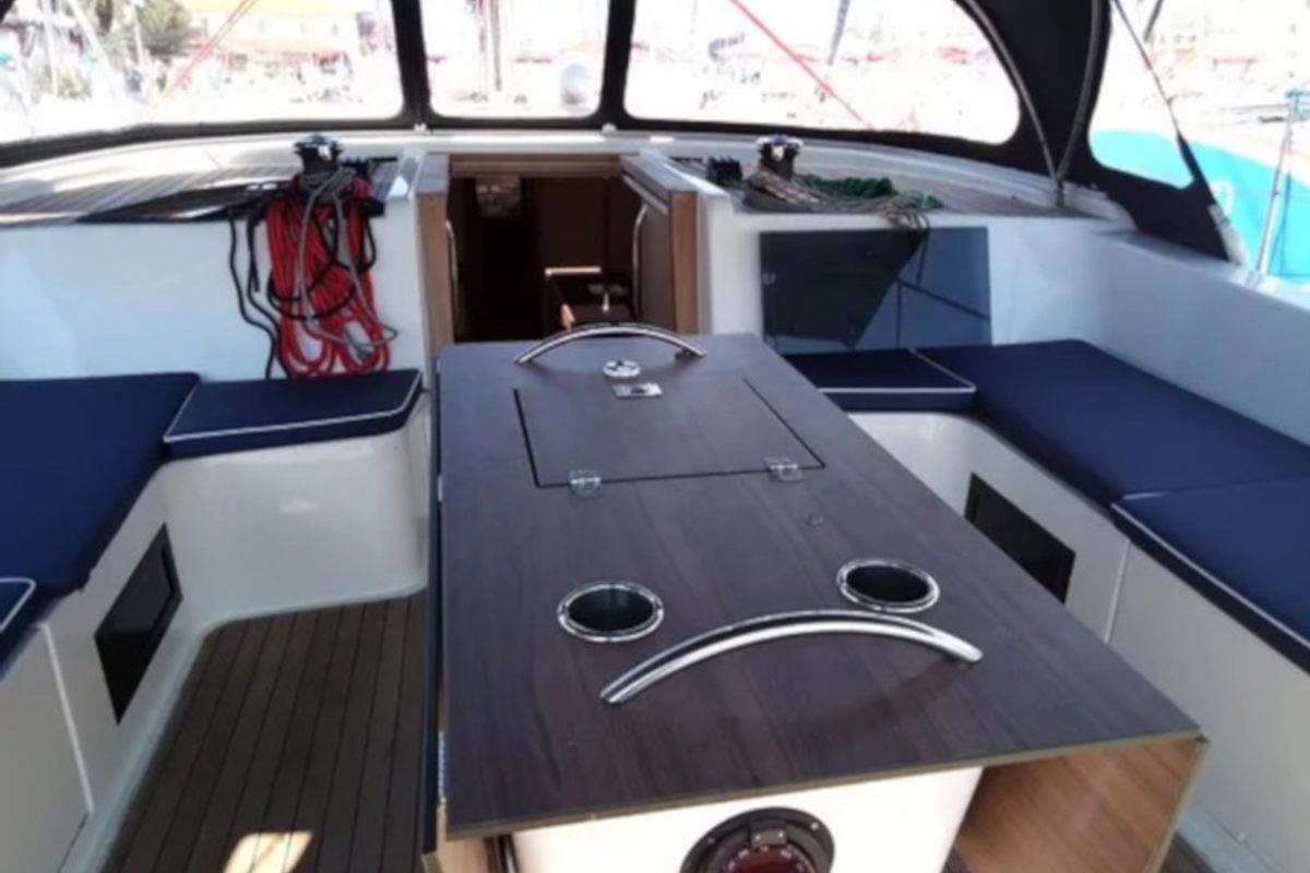 Cockpit of STYRIA, a D&D Kufner 50 sailboat at Grad Biograd na Moru, Croatia