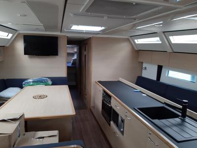Salon of STYRIA, a D&D Kufner 50 sailboat at Grad Biograd na Moru, Croatia