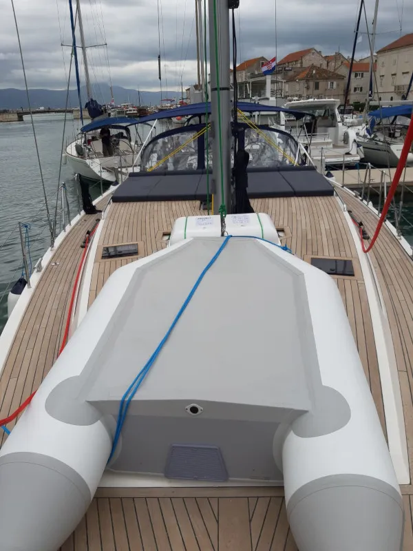 Deck of STYRIA, a D&D Kufner 50 sailboat at Grad Biograd na Moru, Croatia
