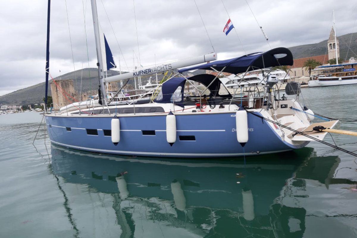 Exterior view of STYRIA, a D&D Kufner 50 sailboat at Grad Biograd na Moru, Croatia