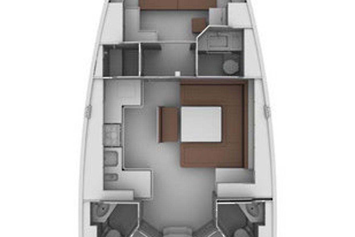 Floor plan of Patroklos, a Bavaria Cruiser 45 sailboat at Municipal Unit of Lefkada, Greece
