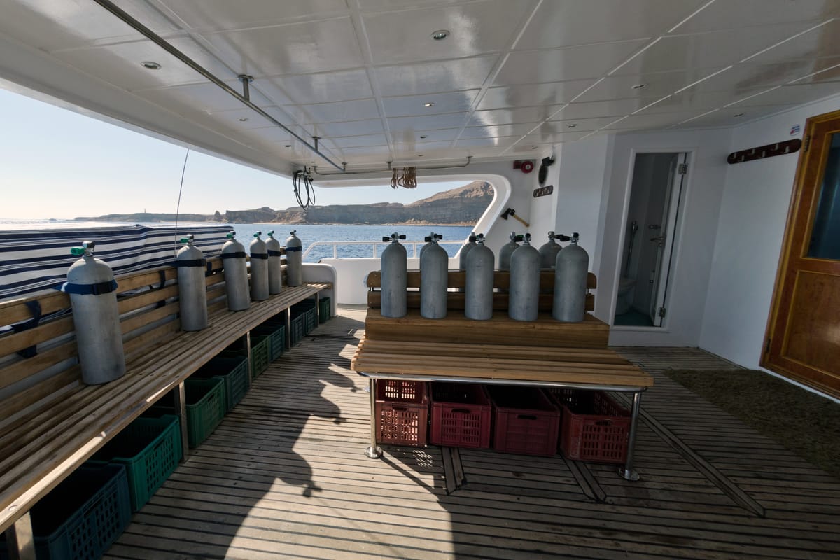 Deck of Snefro Pearl, a Gulet Luxury Motor Yacht yacht at Sharm El Sheikh, Egypt