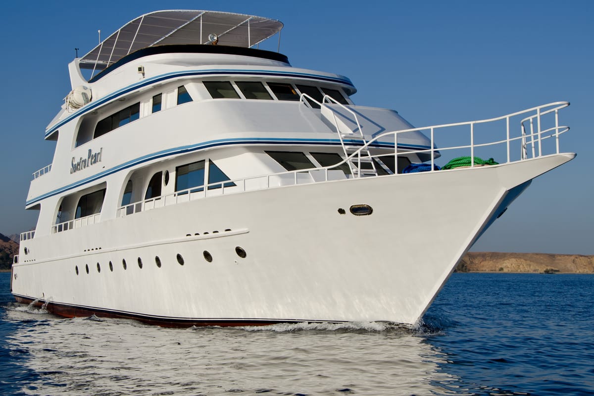 Exterior view of Snefro Pearl, a Gulet Luxury Motor Yacht yacht at Sharm El Sheikh, Egypt