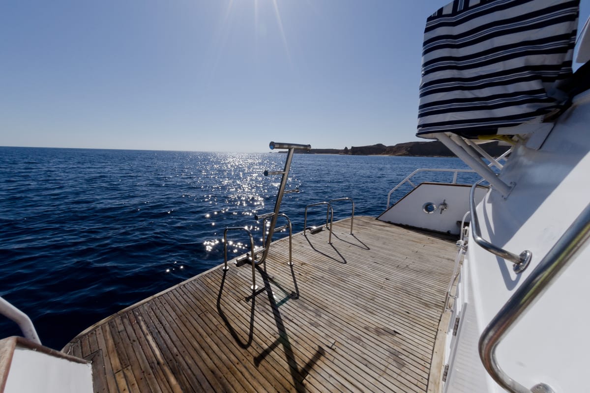 Deck of Snefro Pearl, a Gulet Luxury Motor Yacht yacht at Sharm El Sheikh, Egypt