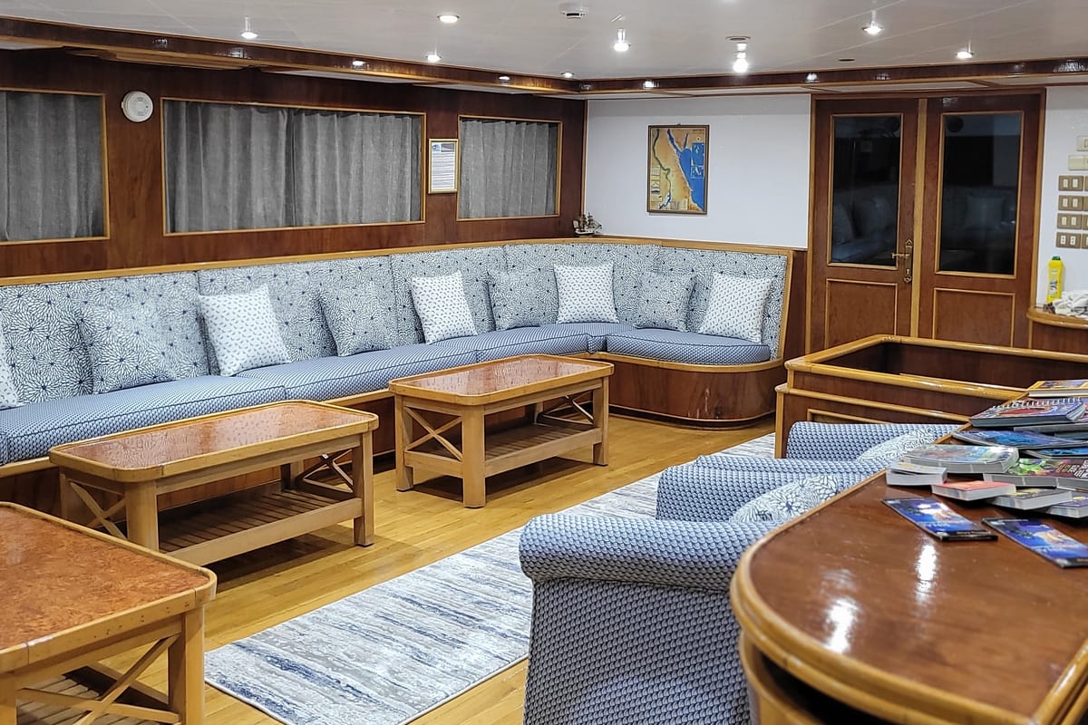 Salon of Snefro Pearl, a Gulet Luxury Motor Yacht yacht at Sharm El Sheikh, Egypt