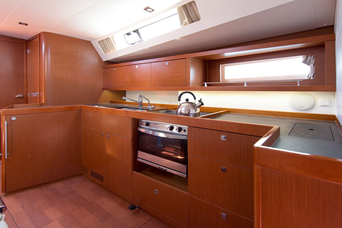 Galley of DAEDALUS, a Beneteau Oceanis 45 sailboat at Municipal Unit of Lefkada, Greece