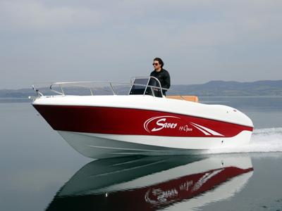 Exterior view of Saver 19, a Saver 19 motorboat at Syracuse, Italy