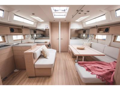 Salon of Aphros, a Beneteau Oceanis 51.1 sailboat at Salerno, Italy