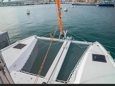 Deck of Alpamapa, a Excess 11 catamaran at Toulon, France