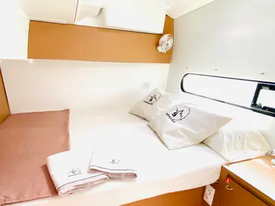 Cabin on OLOKUM IBIZA BAREBOAT, a Excess 11 catamaran at Ibiza, Spain