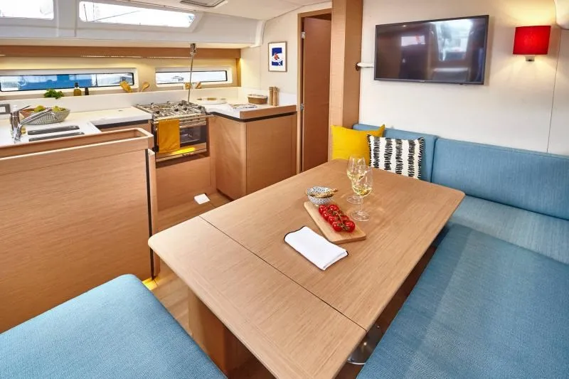 Exterior view of Sun Odyssey 490 Classic, a Jeanneau Sun Odyssey 490 sailboat at Cannigione, Italy